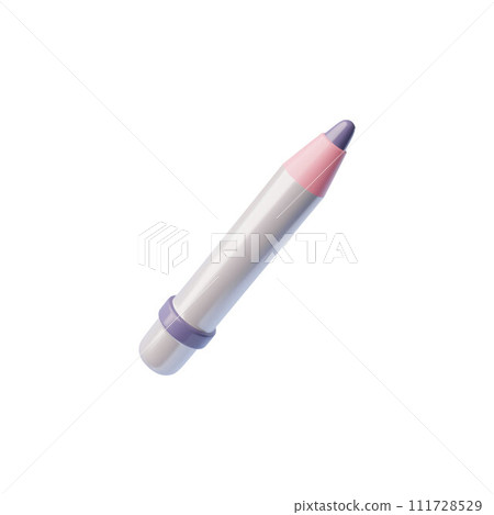 3D silvery white pencil for eyes, vector realistic eyeliner or lipstick pencil decorative cosmetic product beauty makeup 3D silvery white pencil for eyes, vector realistic eyeliner or lipstick pencil decorative cosmetic product beauty makeup 111728529