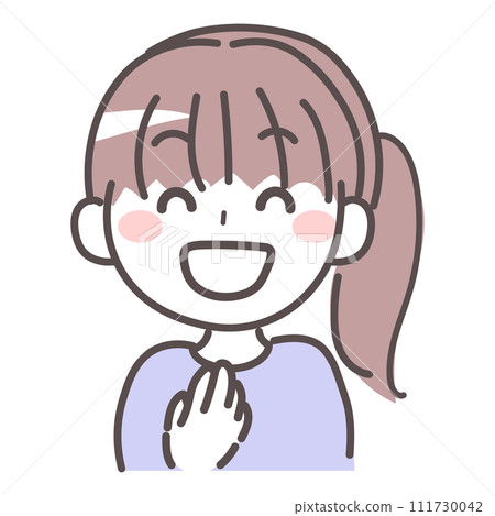 Illustration of a smiling and happy young woman 1 Illustration of a smiling and happy young woman 1 111730042