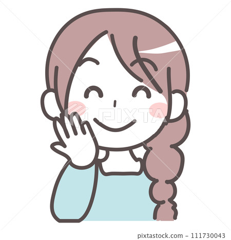 Illustration of a happy young woman smiling 1 Illustration of a happy young woman smiling 1 111730043