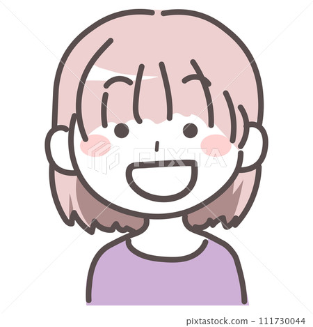 Illustration of a smiling and happy young woman 1 Illustration of a smiling and happy young woman 1 111730044