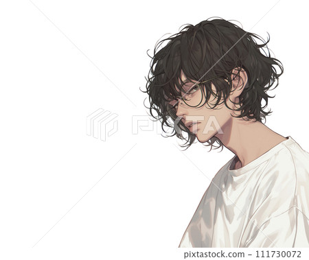 一個戴著眼鏡、頭髮微捲的男孩（AI 產生的圖像） 111730072