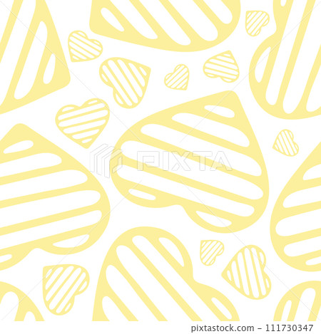 Hand Drawn Seamless Patterns with Hearts in Doodle Style. Hand Drawn Seamless Patterns with Hearts in Doodle Style. 111730347