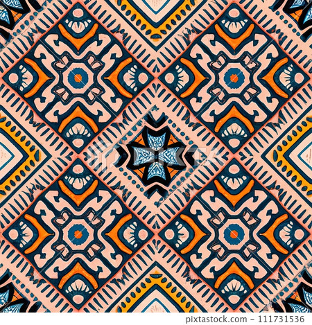 seamless orient pattern tile with Generative AI. 111731536