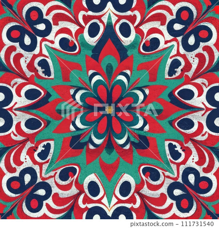 seamless orient pattern tile with Generative AI. 111731540