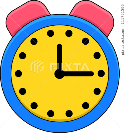 illustration of a flat image of a multimedia icon, mobile application clock alarm illustration of a flat image of a multimedia icon, mobile application clock alarm 111731596