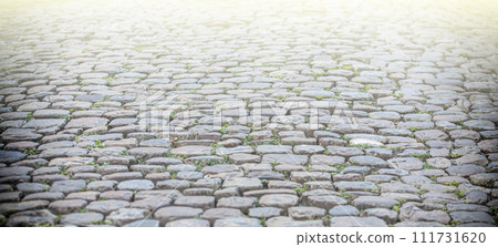 Old stone pavement texture on soft sunlight Old stone pavement texture on soft sunlight 111731620