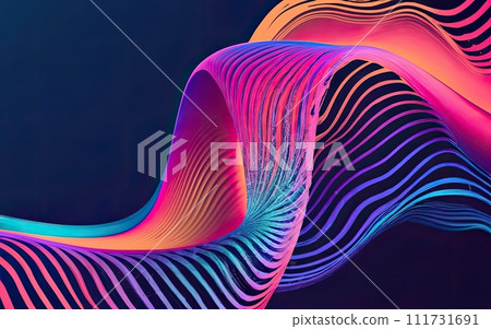 Abstract Waving Particle Technology Background Design with Generative AI. 111731691