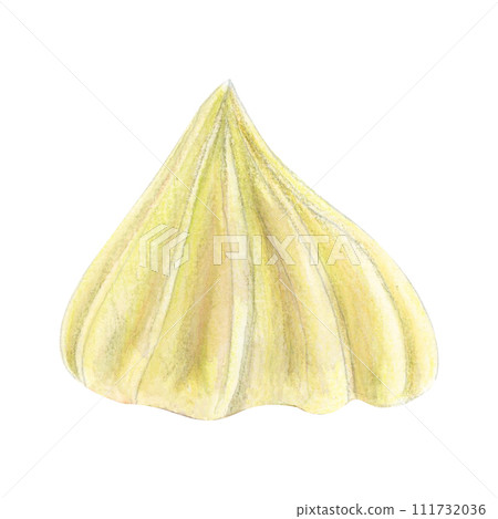 Cream meringue whipped watercolor drawing. Mousse foam topping bakery sweet tasty butter ice dessert illustration. Birthday decoration aquarelle isolated on white background. Delicious cafe chocolate Cream meringue whipped watercolor drawing. Mousse foam topping bakery sweet tasty butter ice dessert illustration. Birthday decoration aquarelle isolated on white background. Delicious cafe chocolate 111732036