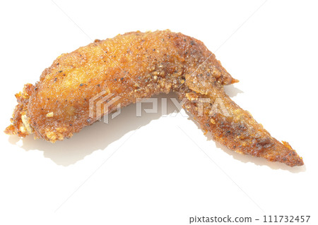 Deep-fried chicken wings photographed against a white background 111732457