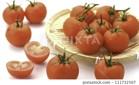 Fresh ripe tomatoes white background 111732507