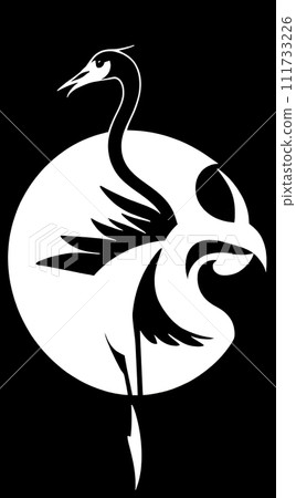 black and white decorative swan. vector illustration 111733226