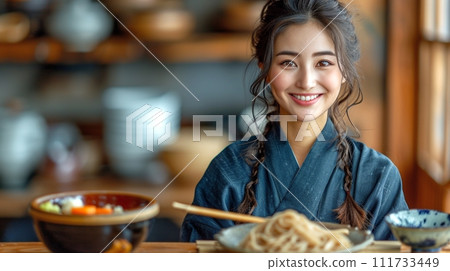 傳統日本蕎麥麵和烏龍麵套餐 111733449