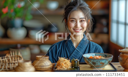 傳統日本蕎麥麵和烏龍麵套餐 傳統日本蕎麥麵和烏龍麵套餐 111733451