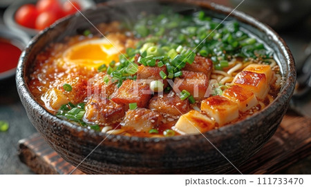 Traditional Japanese soba and udon set meal 111733470