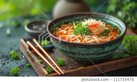 Traditional Japanese soba and udon set meal Traditional Japanese soba and udon set meal 111733478