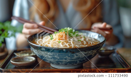Traditional Japanese soba and udon set meal Traditional Japanese soba and udon set meal 111733490