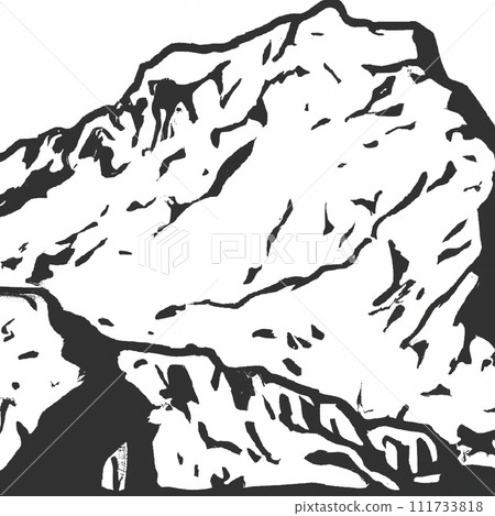 Snowy mountains and peak in winter season. 111733818