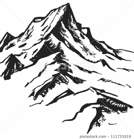 Snowy mountains and peak in winter season. 111733819