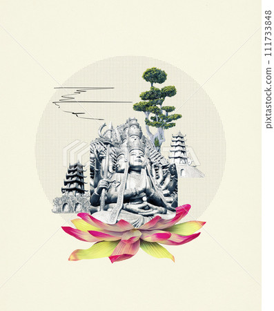 Ho Chi Minh City, Vietnam - art collage or design 111733848