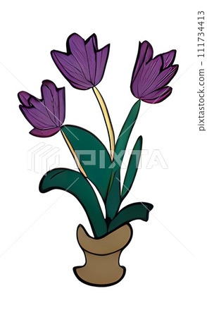 Decorative tulip. Motif.Spring concept. 111734413