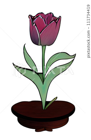 Decorative tulip. Motif.Spring concept. Decorative tulip. Motif.Spring concept. 111734419