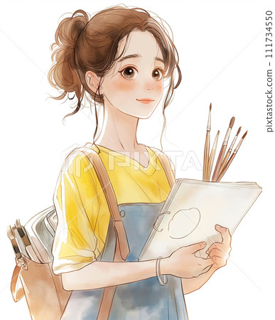 Painter/woman with art supplies 111734550