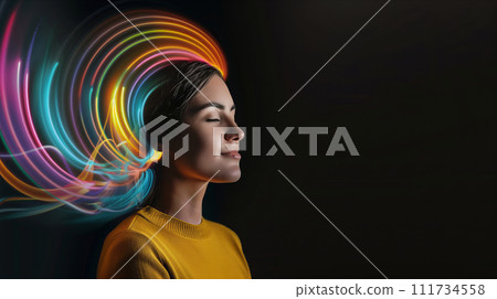 AI-generated content. Ethereal Woman Embracing the Wind AI-generated content. Ethereal Woman Embracing the Wind 111734558