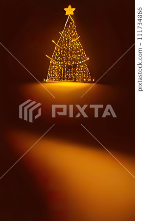 Decorative christmas decorations and christmas tree. 111734866