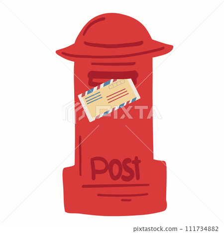 Post mailbox letter flat design set 111734882