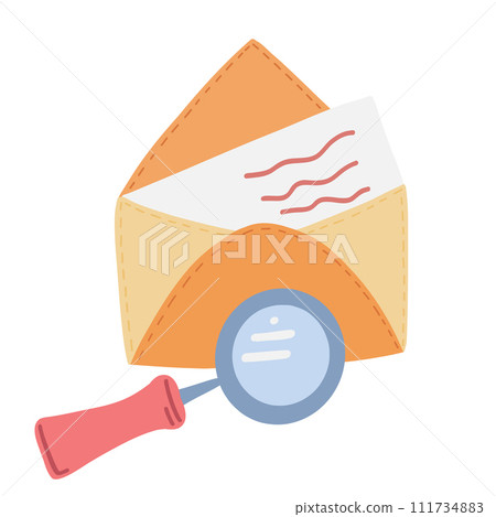 Loop letter flat design yellow and paper 111734883