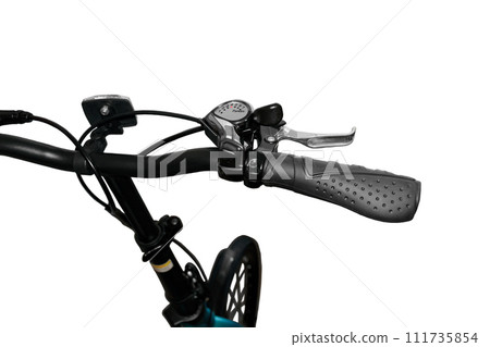 Black bicycle handlebar. Black bicycle handlebar. 111735854