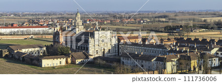 Awesome landscape view of Certosa of Pavia monastery and sanctuary 111736006