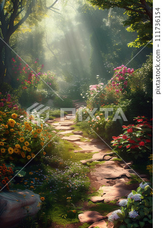 明媚的春日，美麗的花路 111736154