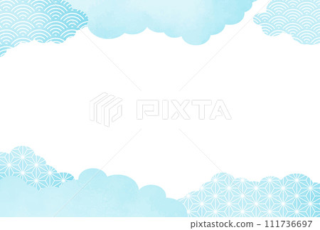 Summer gift Japanese pattern for summer greetings Japanese pattern cloud background Summer gift Japanese pattern for summer greetings Japanese pattern cloud background 111736697