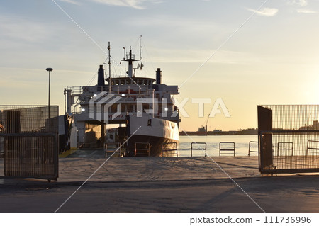 mediterranean morning port landscape mediterranean morning port landscape 111736996