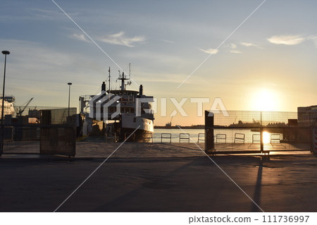 mediterranean morning port landscape 111736997