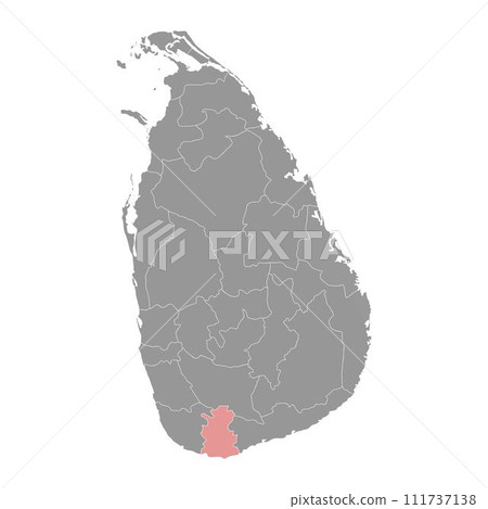 Matara District map, administrative division of Sri Lanka. Vector illustration. Matara District map, administrative division of Sri Lanka. Vector illustration. 111737138