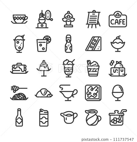 Coffee shop pure cafe cafe icon set 111737547