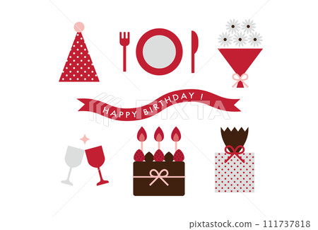 生日卡片插圖與巧克力蛋糕 111737818