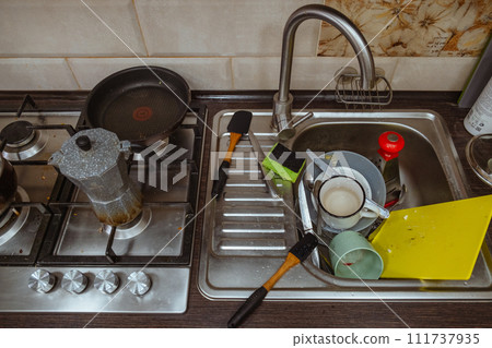 dirty dishes in sink dirty dishes in sink 111737935