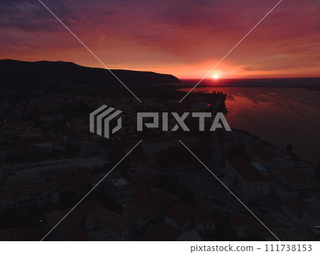 sunset above lefkada town 111738153