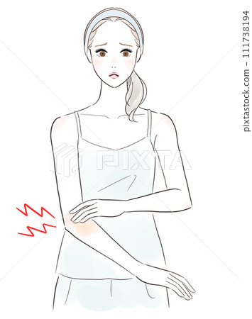 擔心皮膚發紅的女性 111738194