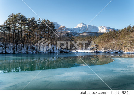 Fukushima prefecture snowy Mt. Bandai and Bentenuma 111739243