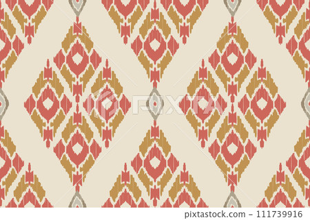Ikat tribal Indian seamless pattern. Ethnic Aztec fabric carpet mandala ornament native boho chevron textile.Geometric African American oriental traditional vector illustrations. Embroidery style. Ikat tribal Indian seamless pattern. Ethnic Aztec fabric carpet mandala ornament native boho chevron textile.Geometric African American oriental traditional vector illustrations. Embroidery style. 111739916