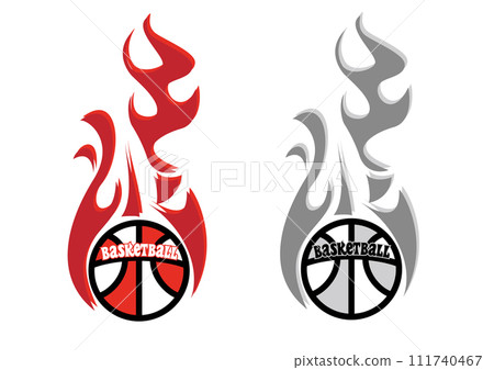 Basketball fireball logo 111740467