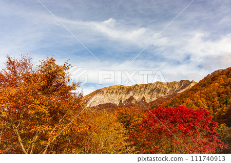 Autumn Oyama South wall of Oyama seen from Kagikake Pass 111740913