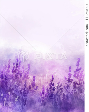 霧氣籠罩的紫色薰衣草AI影像 霧氣籠罩的紫色薰衣草AI影像 111740994