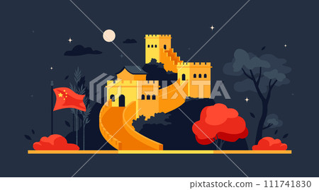 The great Wall of China - modern colored vector illustration The great Wall of China - modern colored vector illustration 111741830