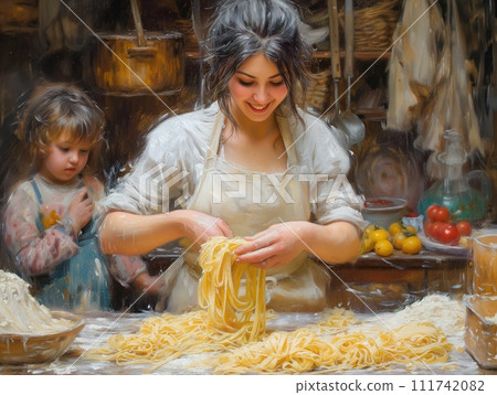 preparing homemade pasta 111742082