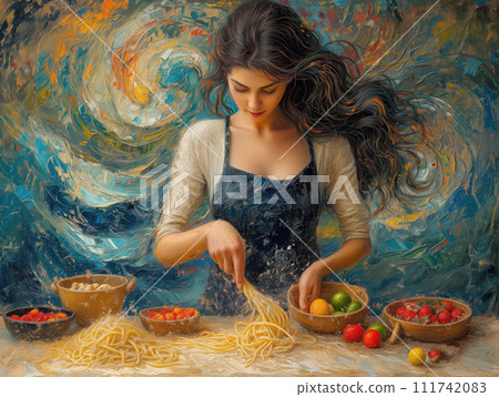 preparing homemade pasta 111742083